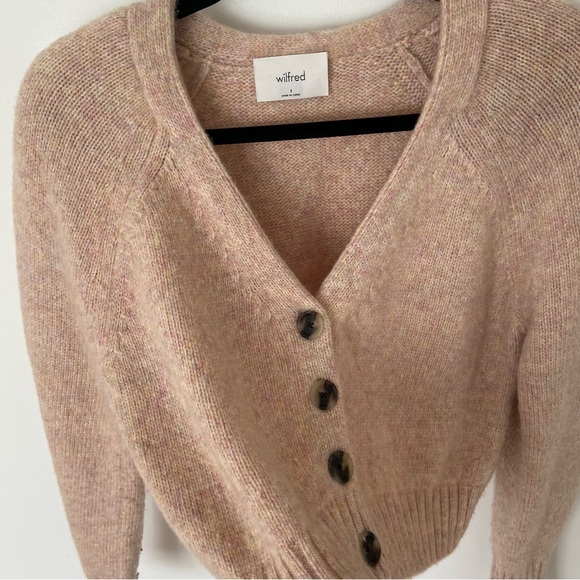 Aritzia Cream Button-Front V-Neck Cardigan Sweater - Picture 10 of 11